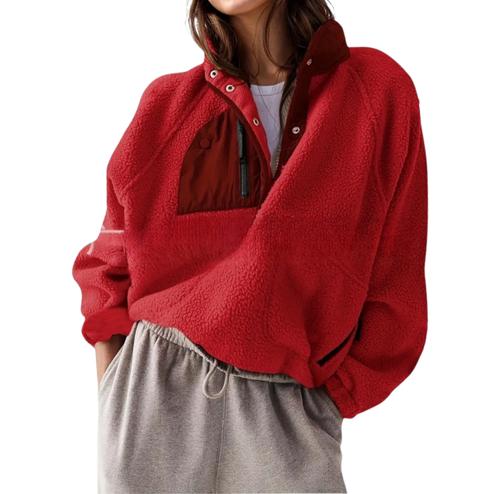 ZOSIA™ – Gemütliche Colorblock-Fleecejacke mit Reißverschluss
