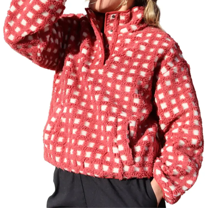 INGRID™ – Gemütliches Karomuster Sherpa-Pullover-Sweatshirt