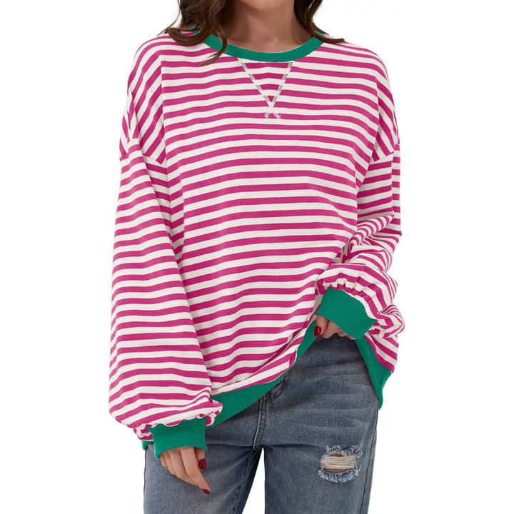 DARLOWE™ – Entspannter Hoodie mit Streifen und Laternenärmeln