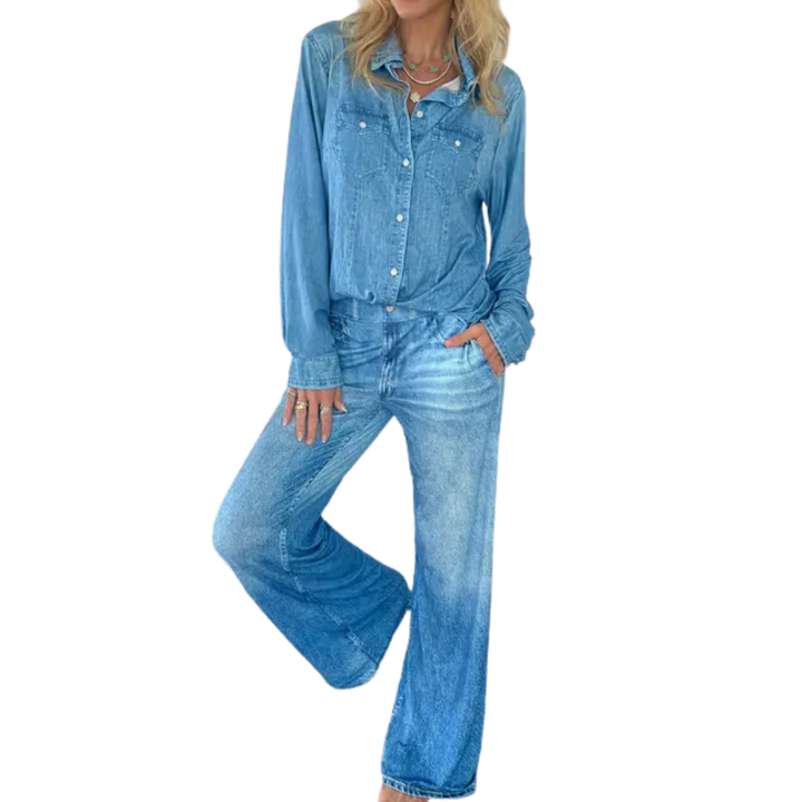 DEMI™ – Weiches Lounge-Schlafanzugset mit Denim-Print