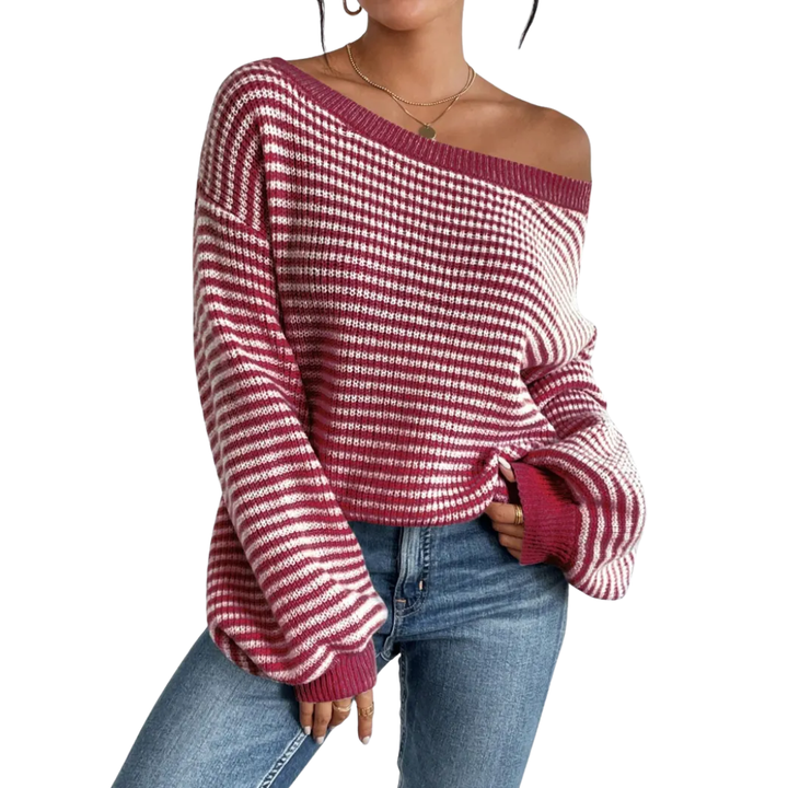 DARWYN™ – Gestreifter Oversize-Strickpullover