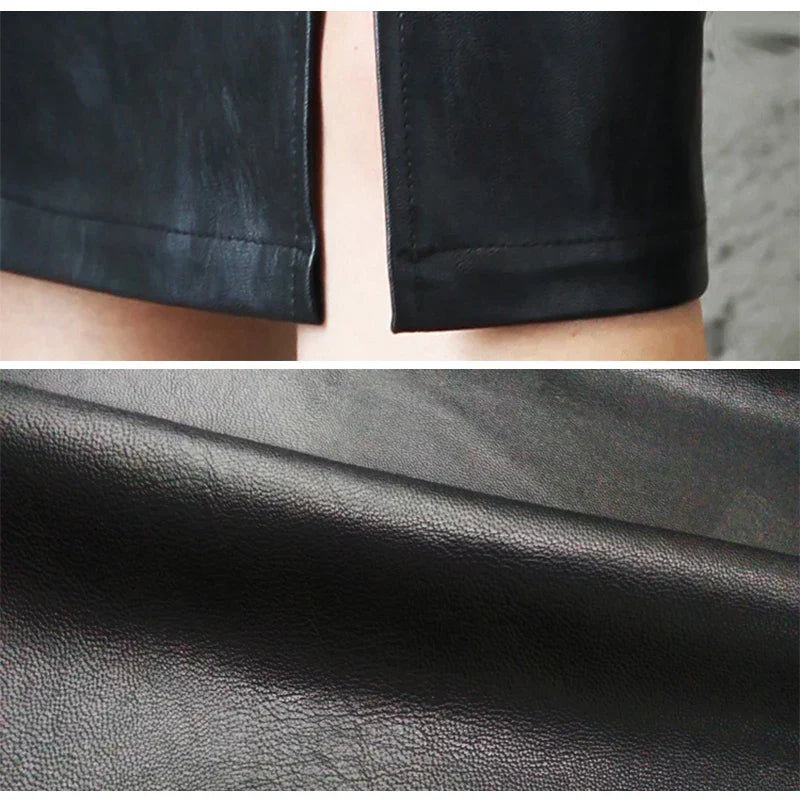 MONIQUE™ – Enger Bleistiftrock aus schwarzem Leder