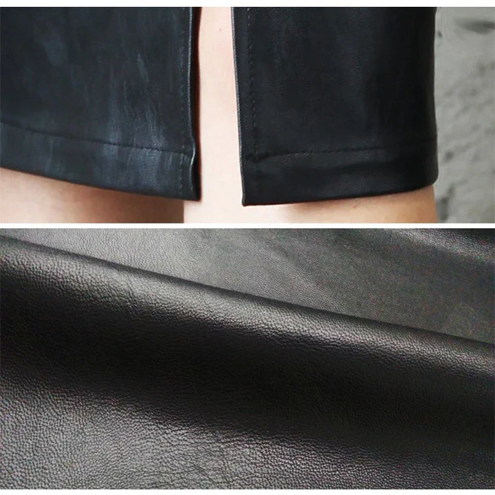 MONIQUE™ – Enger Bleistiftrock aus schwarzem Leder