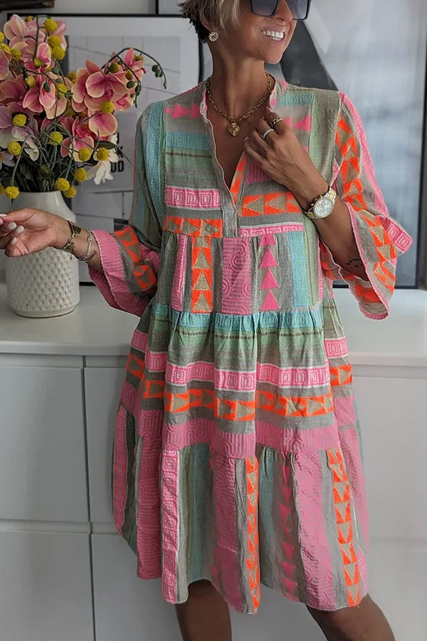 THALIE™ - Lebhaftes Boho-Kleid