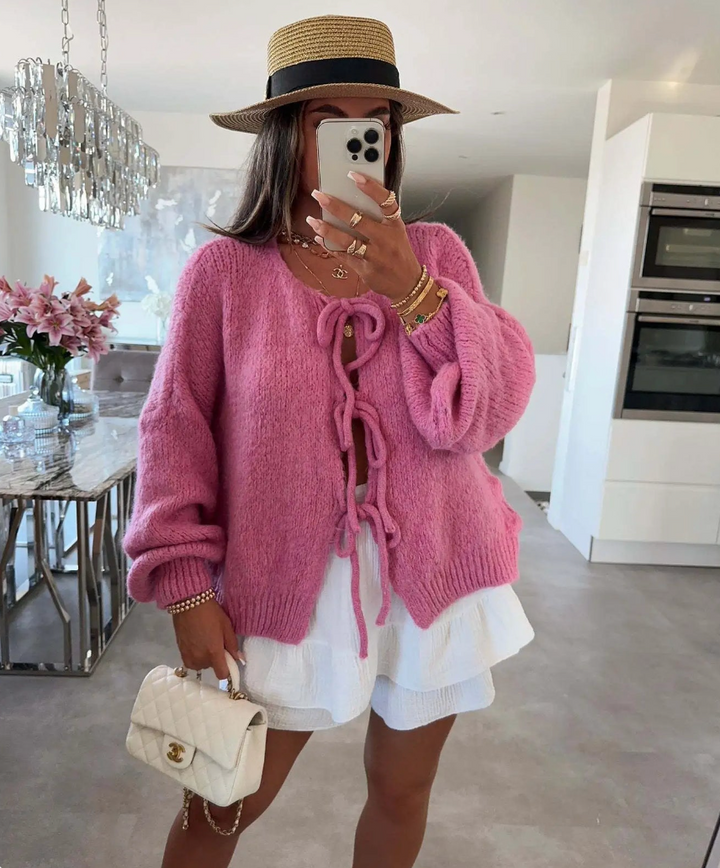 Eva | Strickjacke mit Schleifen