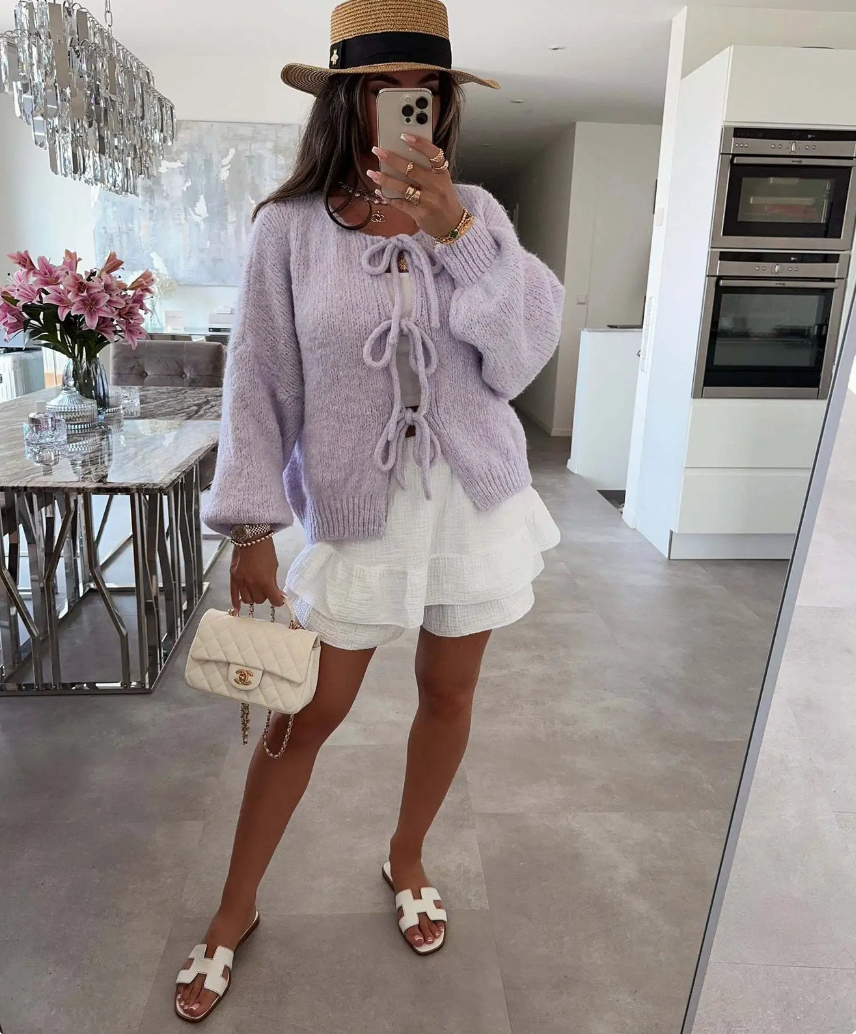 Eva | Strickjacke mit Schleifen
