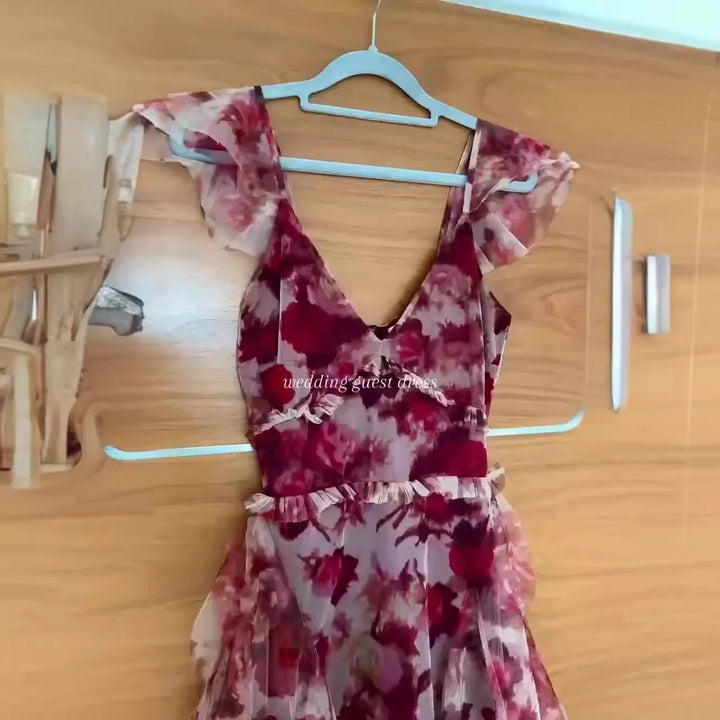 MARIELA™ – Romantisches Maxikleid mit Blumenmuster und Rüschen