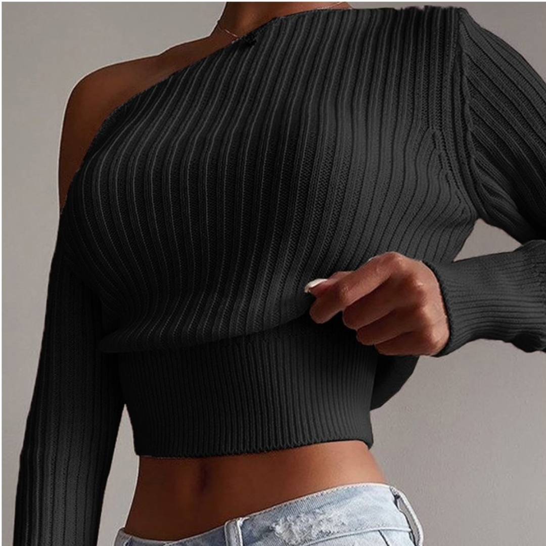 NADIA™ – Asymmetrischer One-Shoulder-Strickpullover