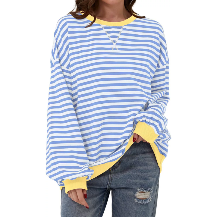 DARLOWE™ – Entspannter Hoodie mit Streifen und Laternenärmeln