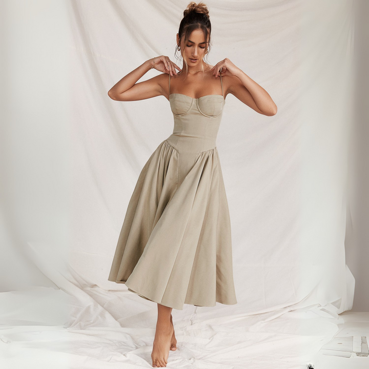 TRENTA™ – Schickes Spaghetti-Träger Bodycon Midikleid