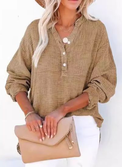 AYLA™ – Lässige V-Ausschnitt-Bluse