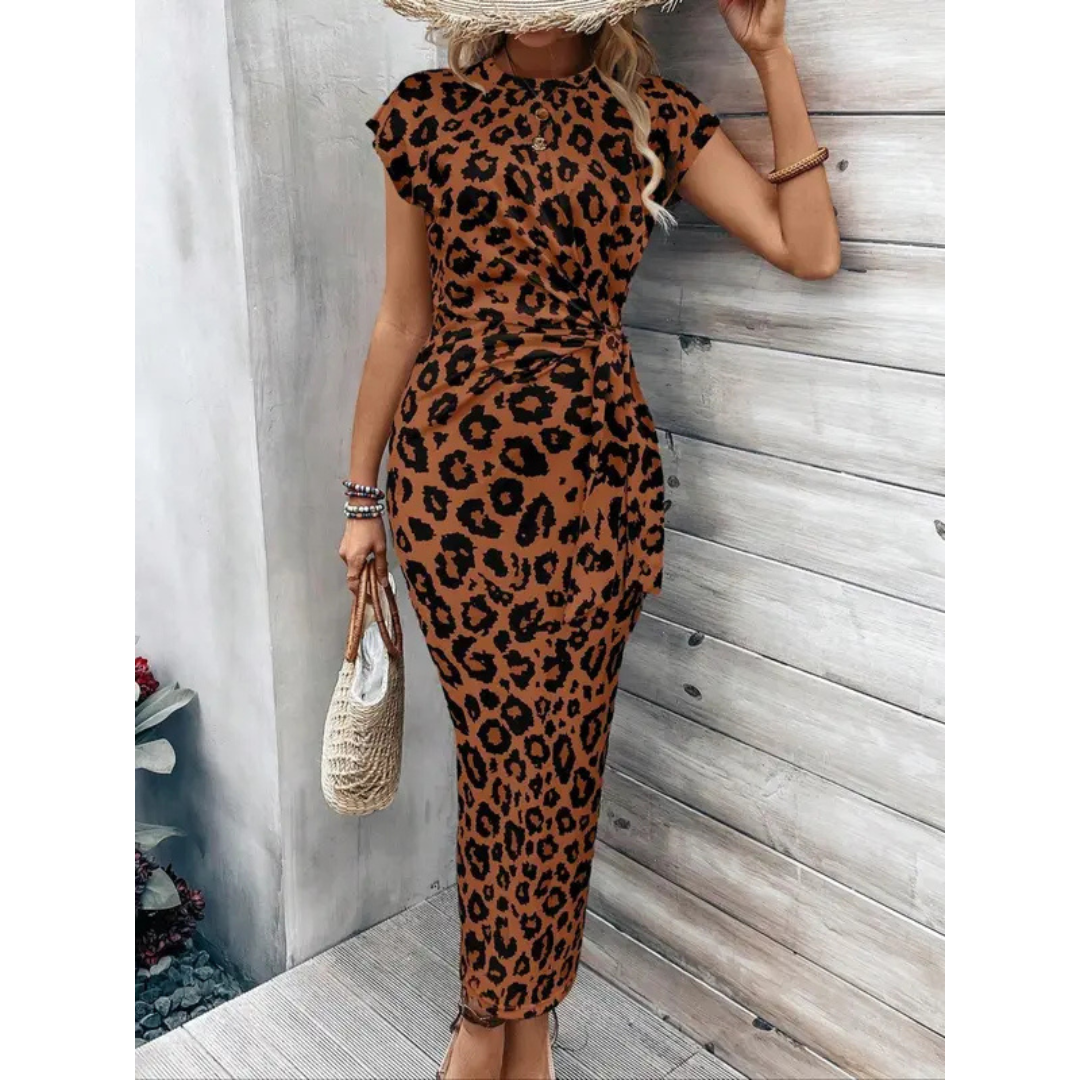 FELICIATI™ – Elegantes Bodycon-Kleid mit Rundhalsausschnitt und Flatterärmeln