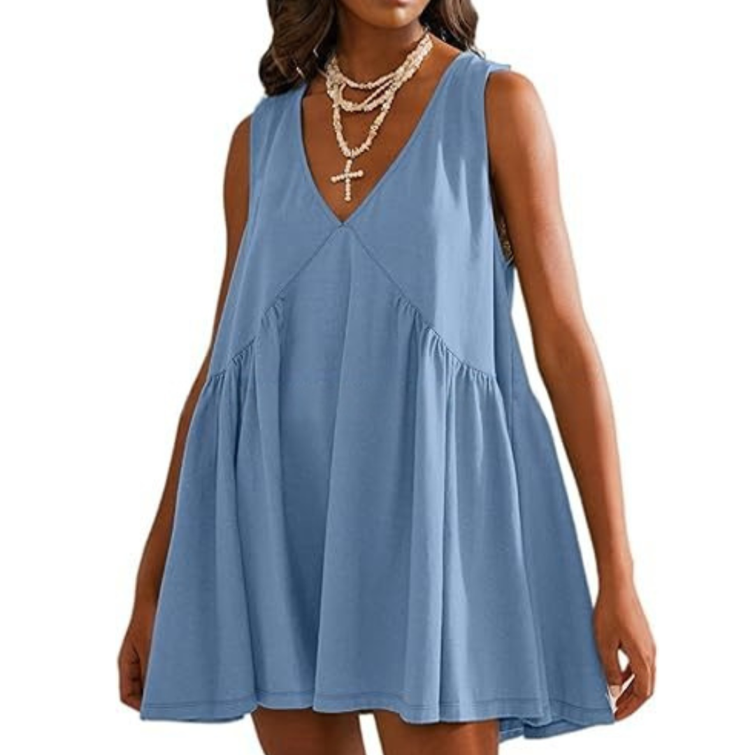 DANNA™ - Legeres Damen-Tanktop-Kleid mit V-Ausschnitt und ausgestelltem A-Linien-Schnitt