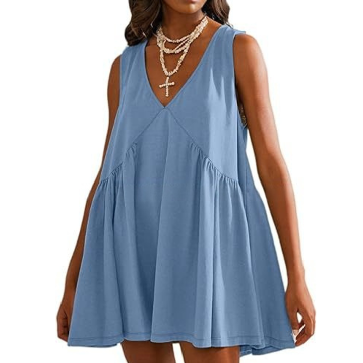 DANNA™ - Legeres Damen-Tanktop-Kleid mit V-Ausschnitt und ausgestelltem A-Linien-Schnitt