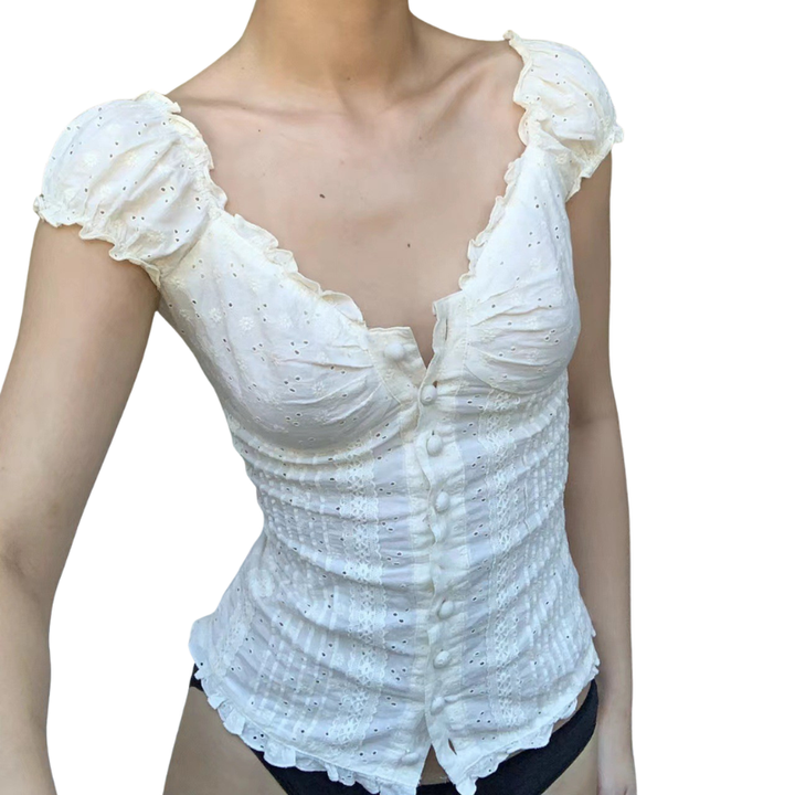 JOSSIE™ – Eleganter V-Ausschnitt mit Knopfdetails