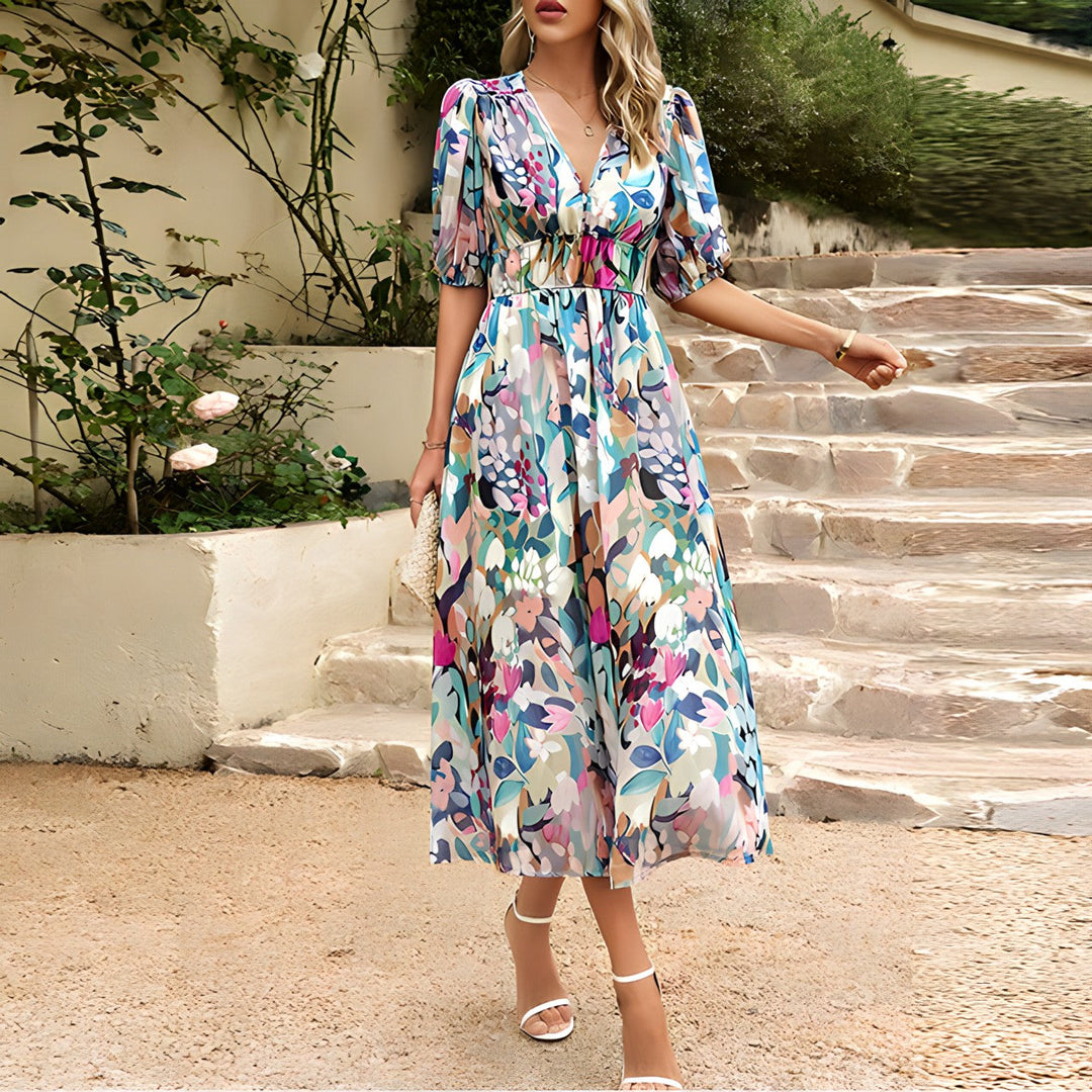 ANNELIE™ – Blumen-Midikleid „Daydream“