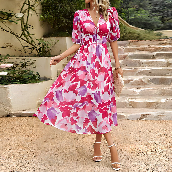 ANNELIE™ – Blumen-Midikleid „Daydream“