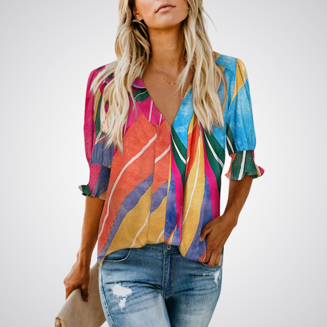 MONICA™ – Elegante V-Ausschnitt-Bluse