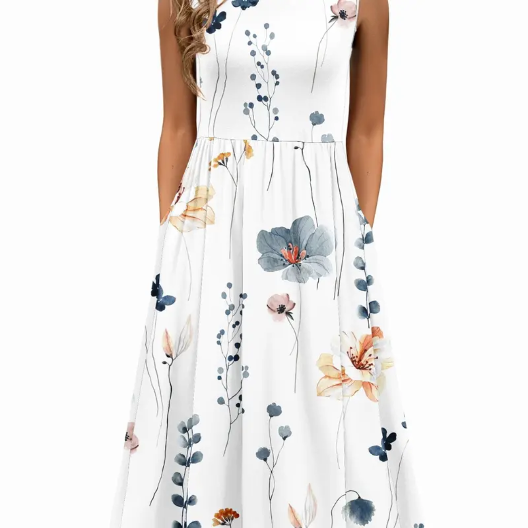 WREN™ – Luftiges Midi-Blumenkleid mit Taschen