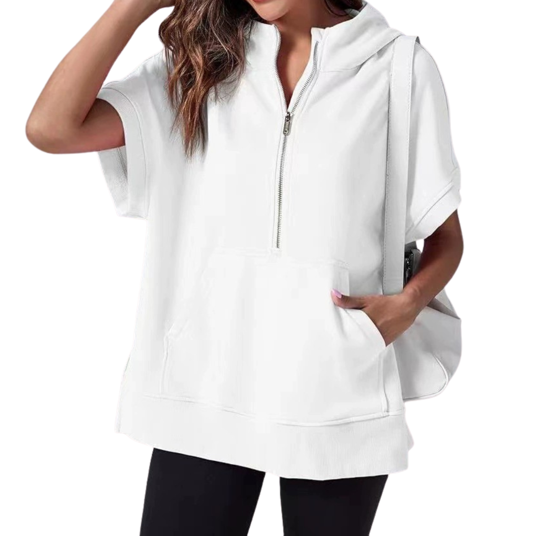 BREEYN™ – Entspanntes Kapuzen-Kurzarm-Sweatshirt