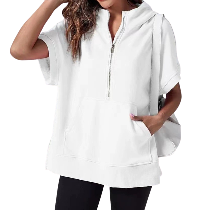BREEYN™ – Entspanntes Kapuzen-Kurzarm-Sweatshirt