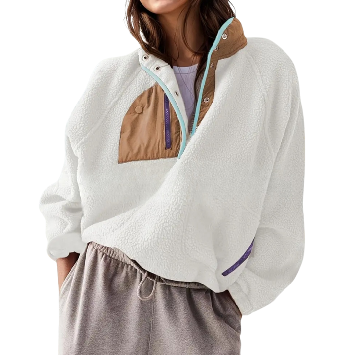 ZOSIA™ – Gemütliche Colorblock-Fleecejacke mit Reißverschluss