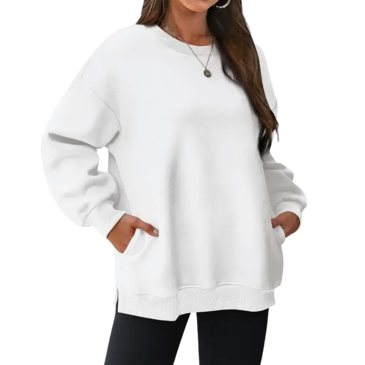BRENLEY™ – Gemütlicher, übergroßer Fleece-Pullover mit Rundhalsausschnitt