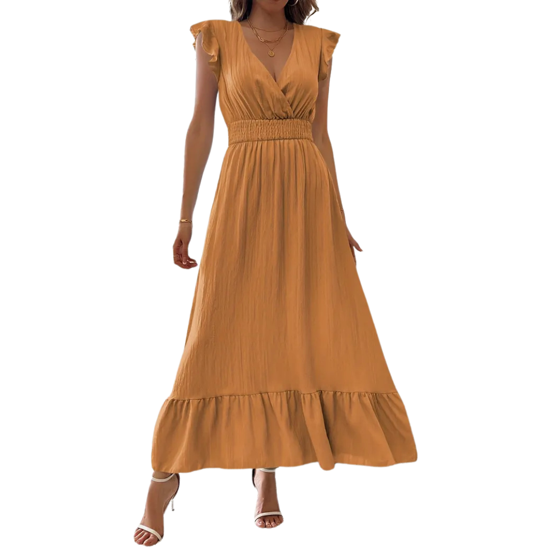 LORELEI™ – Luftiges Maxikleid mit kurzen Ärmeln