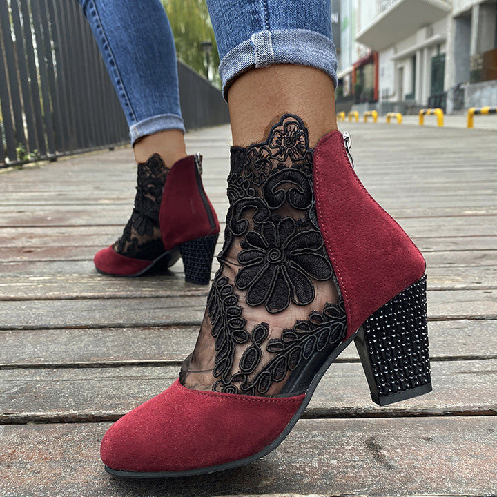 JOLIE™ – Elegante Spitzenstiefeletten mit Absatz