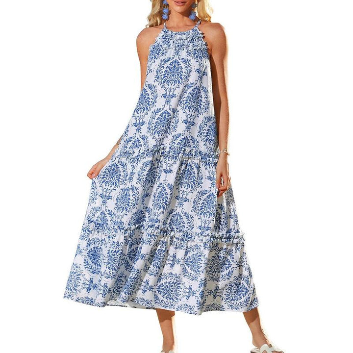 GRACE™ - Damen A-Linien-Kleid mit Spaghettiträgern und Hohlsaum an der Taille