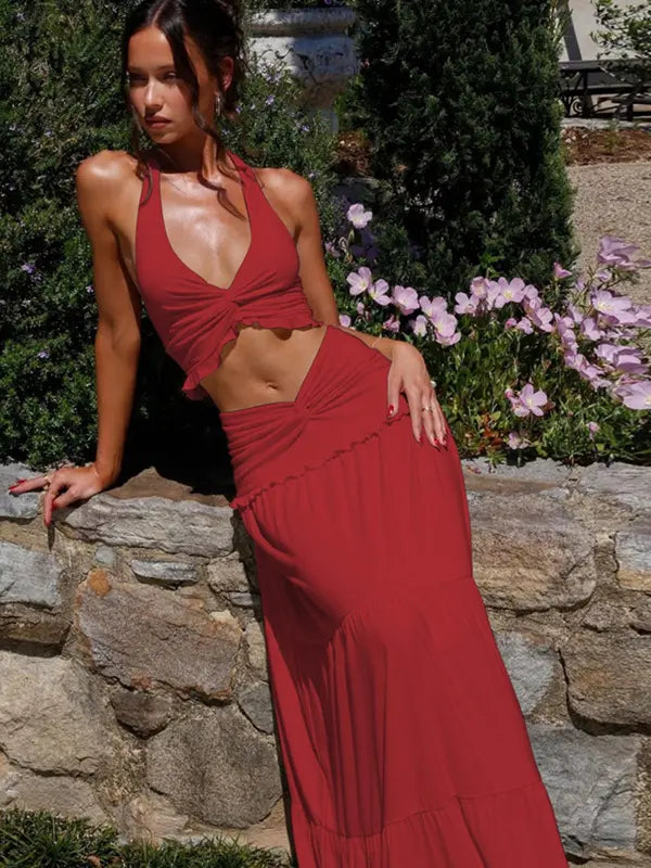 ARIYA™ – Elegantes zweiteiliges Sommer-Outfit mit tiefem Ausschnitt