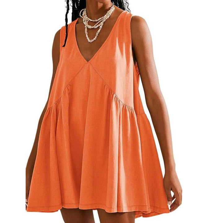 DANNA™ - Legeres Damen-Tanktop-Kleid mit V-Ausschnitt und ausgestelltem A-Linien-Schnitt