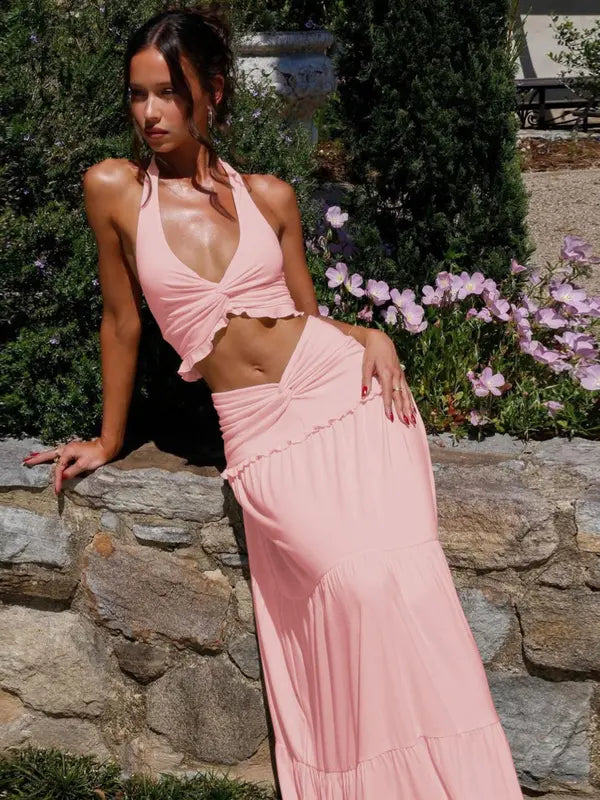 ARIYA™ – Elegantes zweiteiliges Sommer-Outfit mit tiefem Ausschnitt