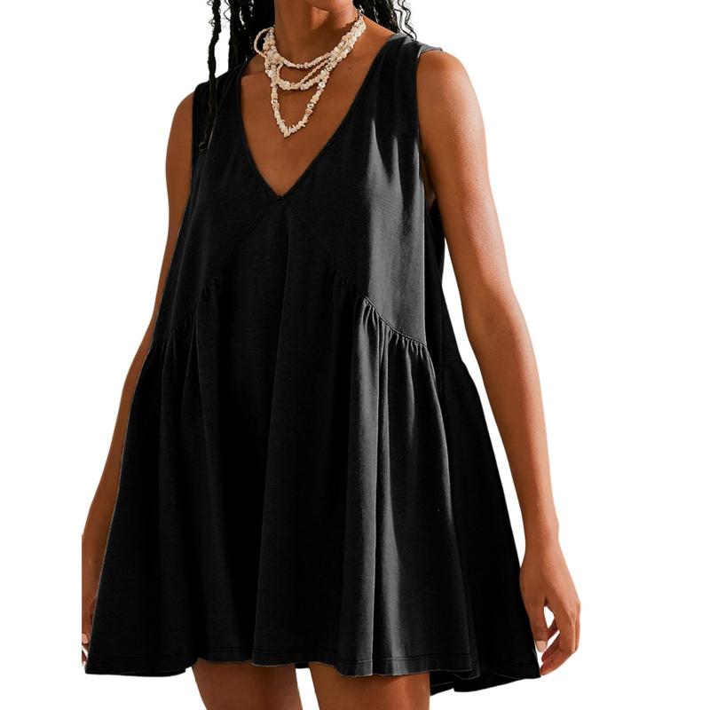 DANNA™ - Legeres Damen-Tanktop-Kleid mit V-Ausschnitt und ausgestelltem A-Linien-Schnitt
