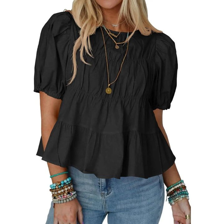 BREEZY™ – Bluse mit Puffärmeln und Falten