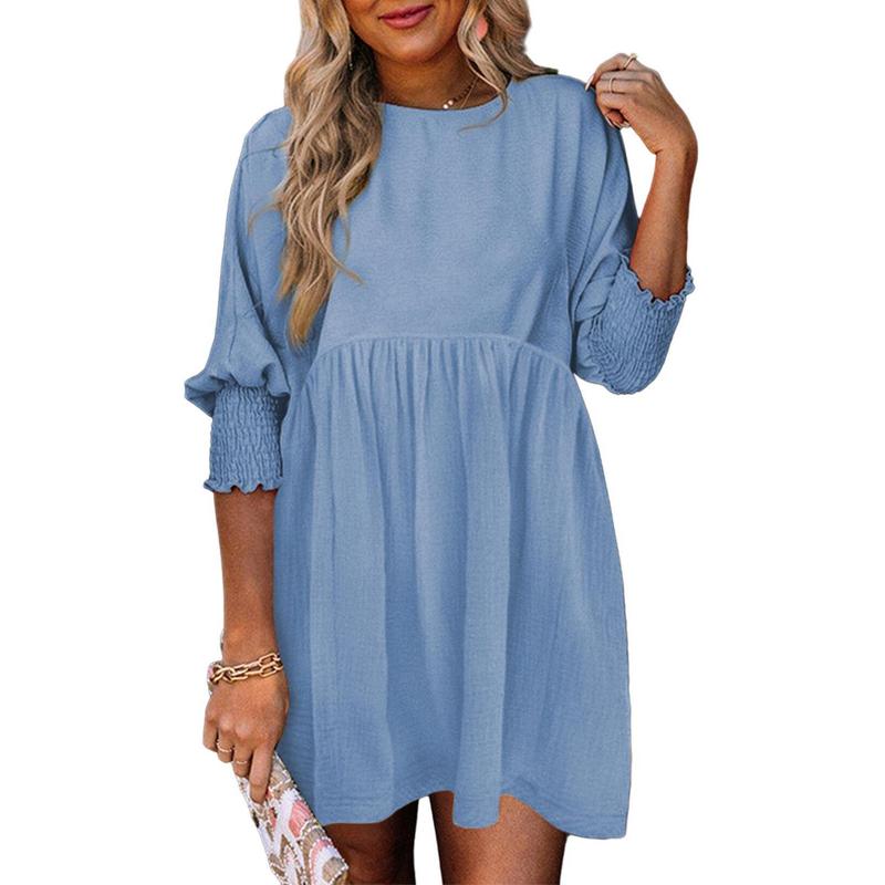 LEA™ – Legeres schwarzes Damen-Shiftkleid, fließendes Rundhals-Minikleid für den Sommer