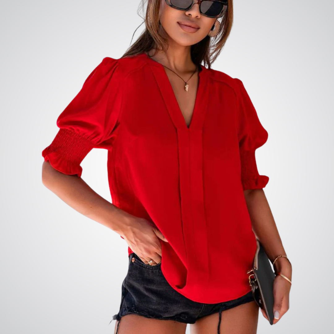 MONICA™ – Elegante V-Ausschnitt-Bluse