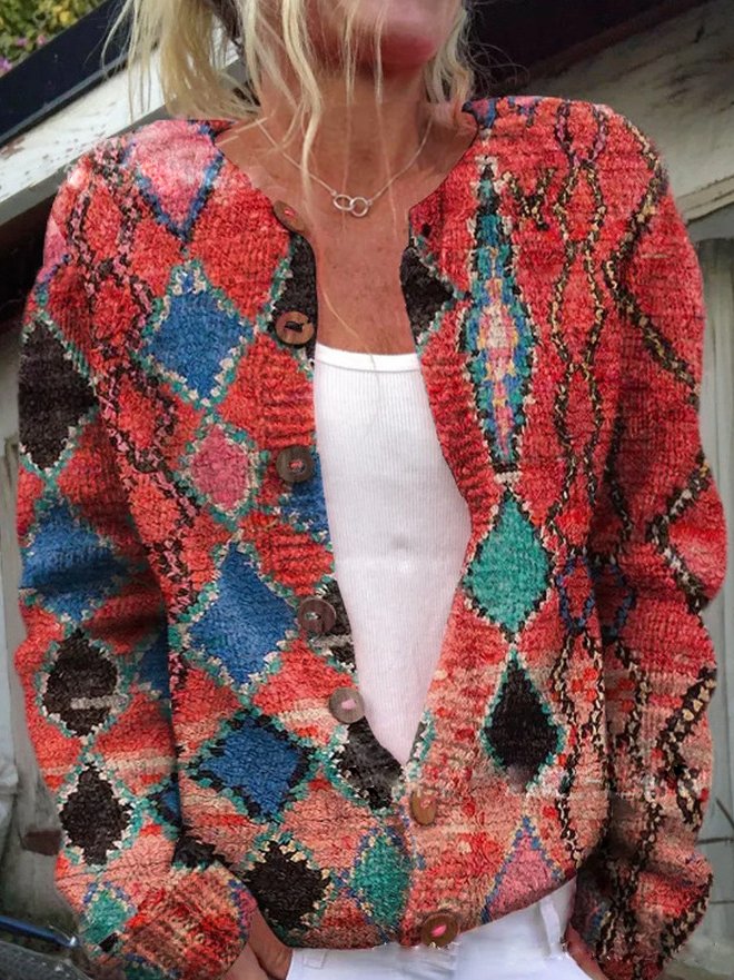FLORA™ - Vintage-Blumen-Strickjacke