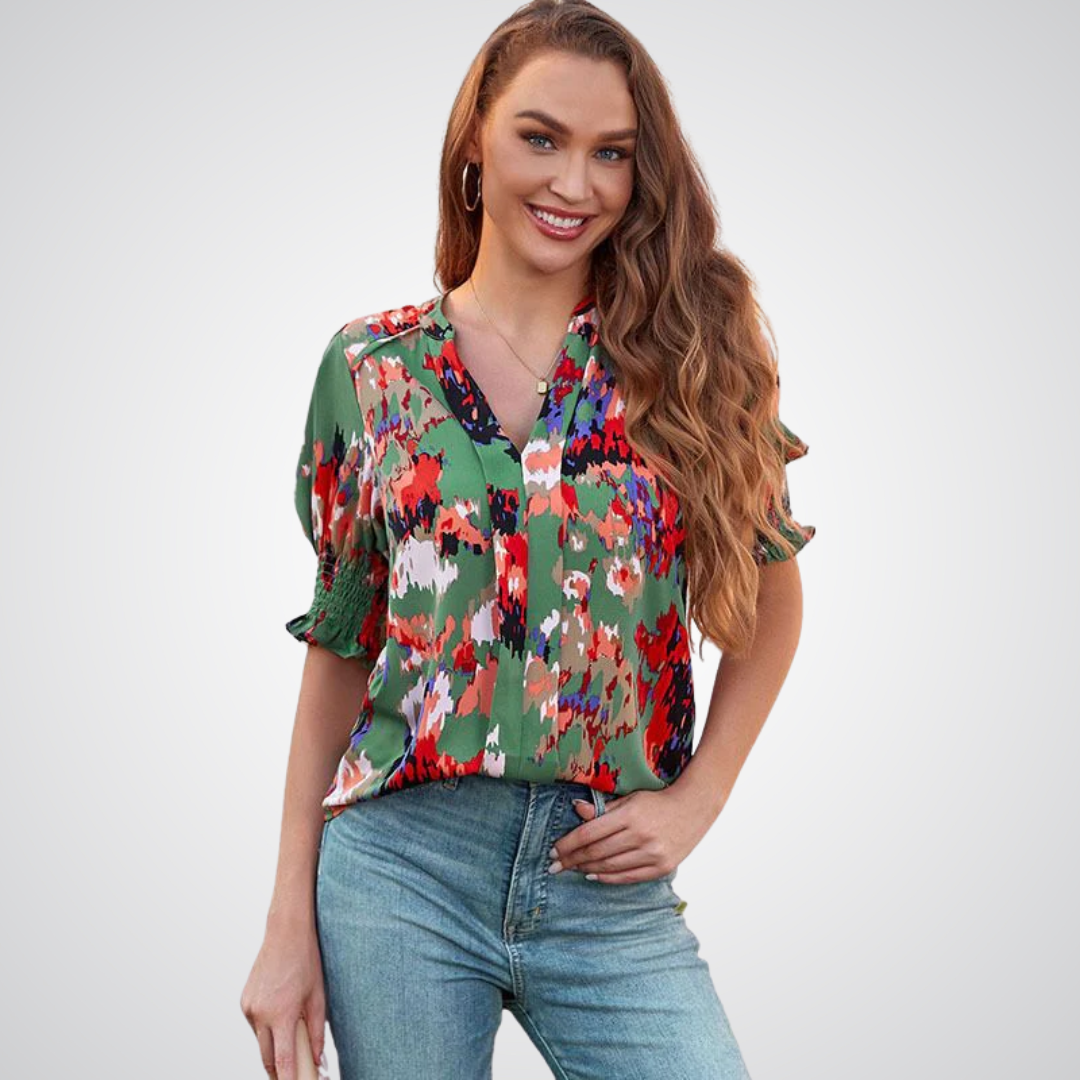 MONICA™ – Elegante V-Ausschnitt-Bluse