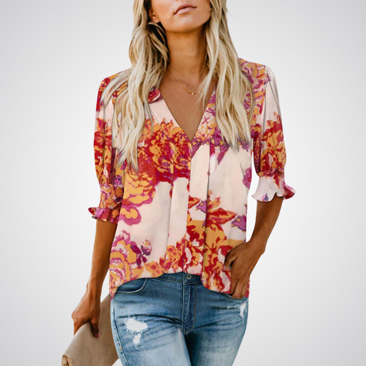 MONICA™ – Elegante V-Ausschnitt-Bluse