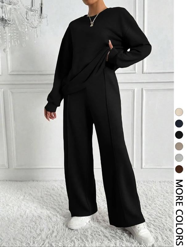 BETH™ - Freizeit-Sweatshirt- und Hosen-Set in Unifarben für Komfort im Freien