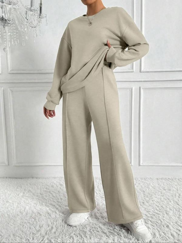 BETH™ - Freizeit-Sweatshirt- und Hosen-Set in Unifarben für Komfort im Freien