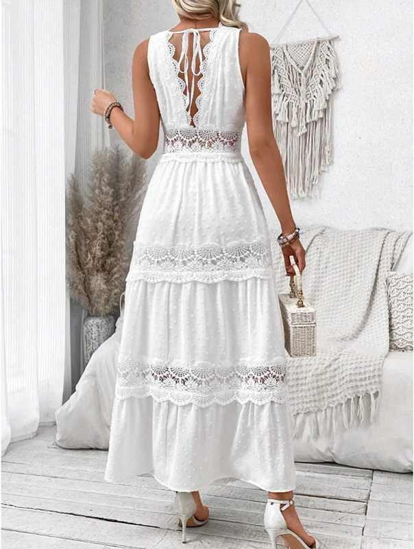 MAIKA™ - Spitzen-V-Ausschnitt-Kleid