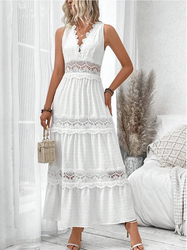 MAIKA™ - Spitzen-V-Ausschnitt-Kleid