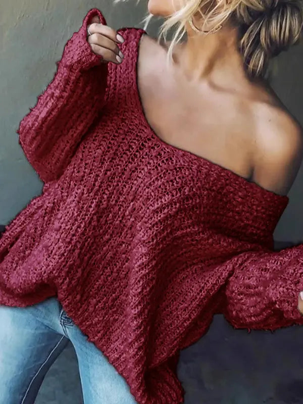 TELIKA™ - Bequemer Langarmpullover mit überschnittenen Schultern