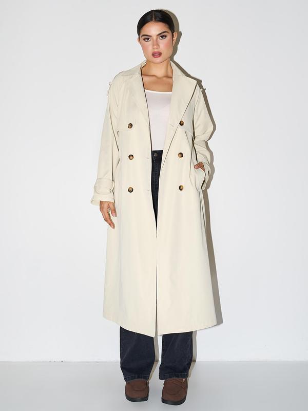 SOLANA™ - Eleganter, zweireihiger, warmer Winter-Trenchcoat