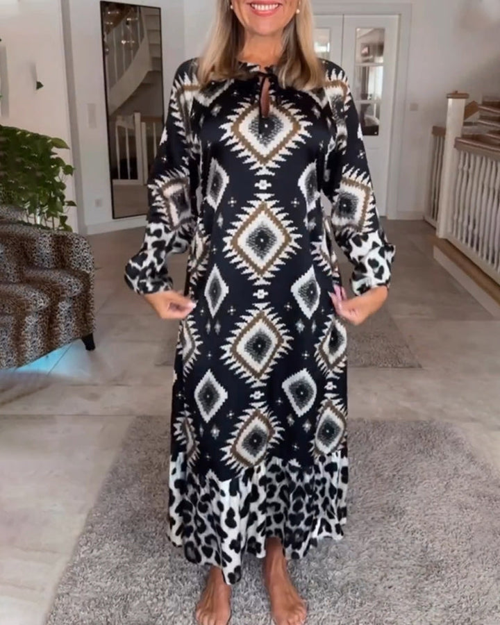 ZELLA™ - Luxuriöses Kleid mit geometrischem Druck