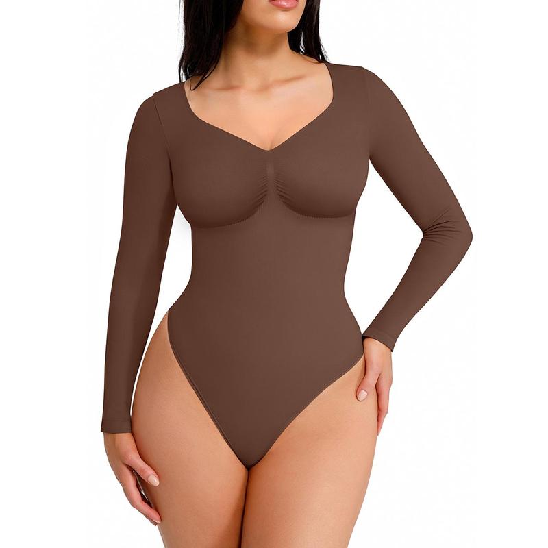 SONYA™ - Nahtloser formgebender Langarm-Thong-Bodysuit für Komfort