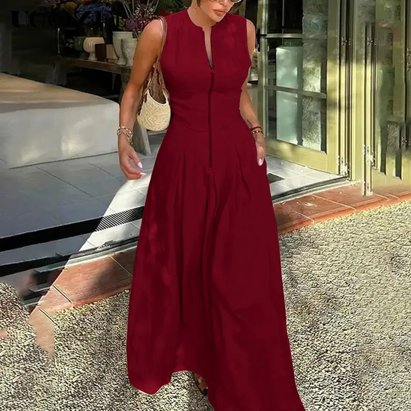HONORATA™ – Entspanntes Maxikleid mit Reißverschluss und Rundhalsausschnitt in lockerer Passform