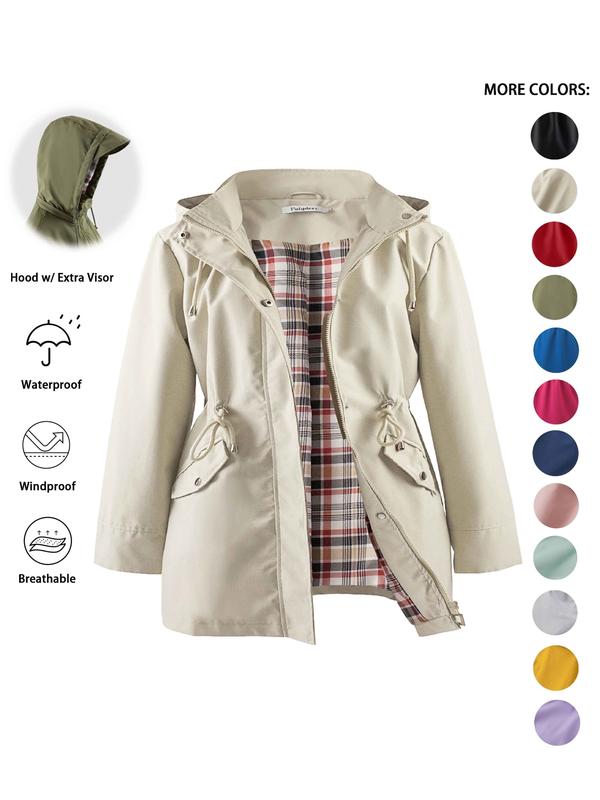 DENA™ – Leichter Kapuzen-Trenchcoat für lässige Ausflüge